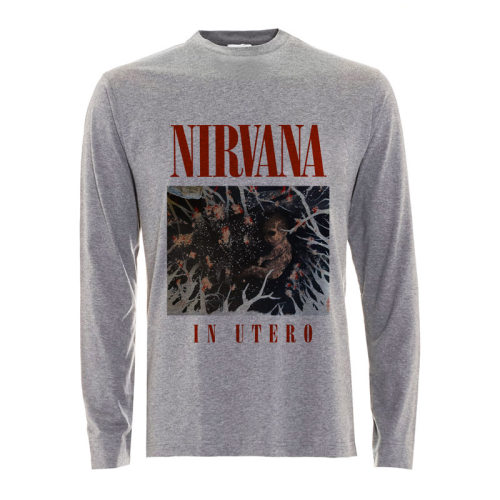 nirvana kurt cobain 柯本涅盘朋克摇滚乐队无感喷印男女长袖T恤