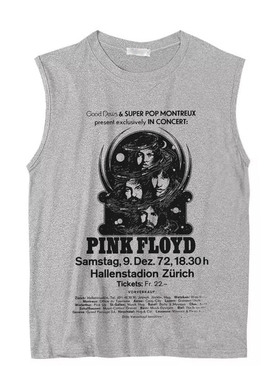 pink floyd水爷经典摇滚灰色爽滑凉快夏季坎肩无袖T