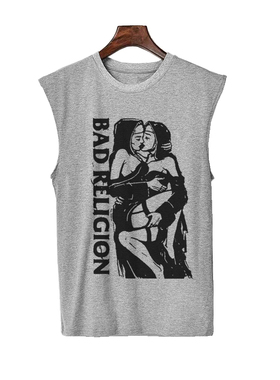 bad religion punk rock硬核朋克男女灰色聚酯莫代尔夏坎肩