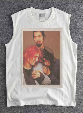 nirvana kurt cobain涅盘柯本垃圾朋克复古男女纯棉背心无袖T恤