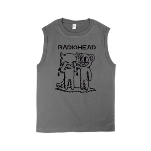 多款 纯棉坎肩 电台司令radiohead卡通手绘设计感小众文艺摇滚无袖