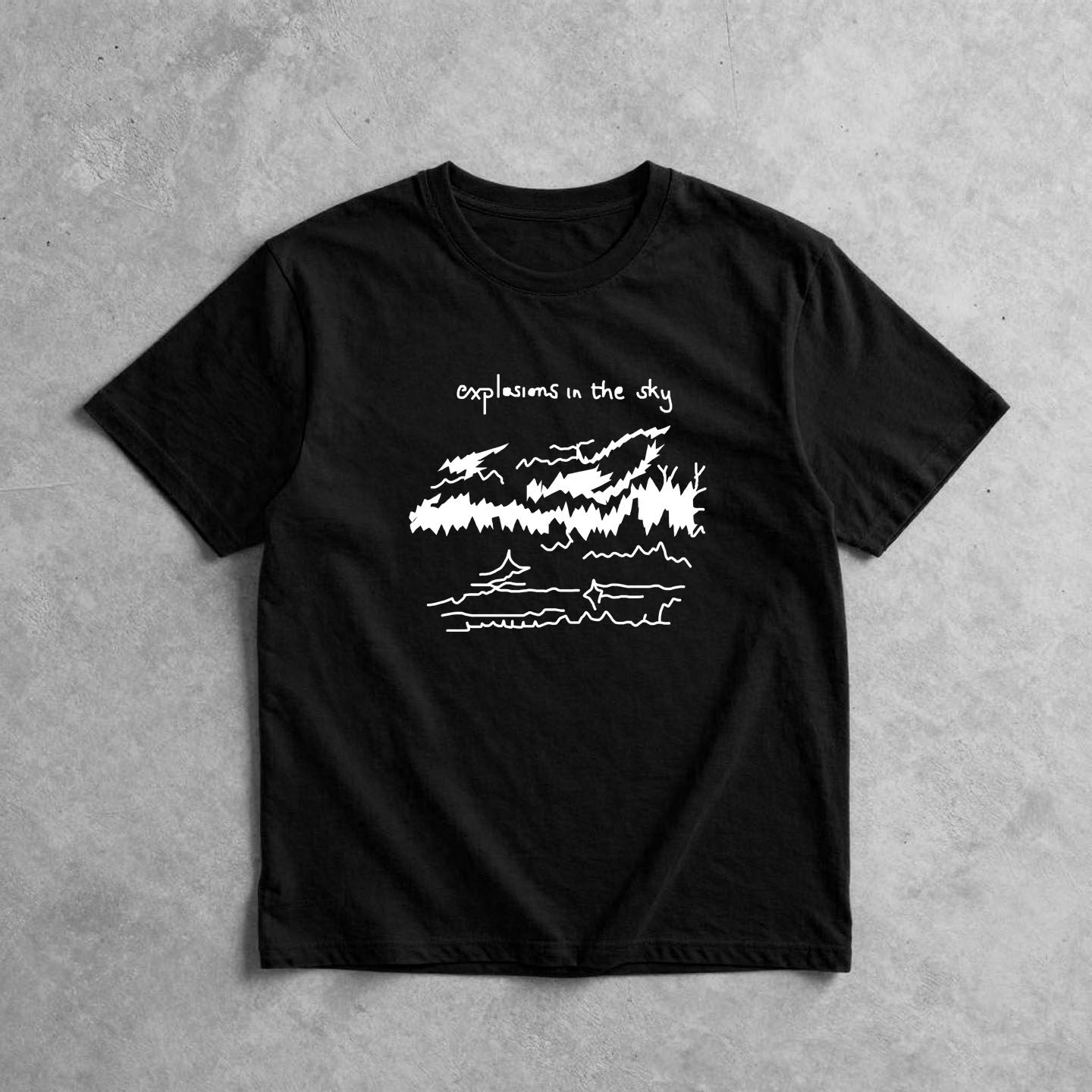 explosions in the sky post rock后摇文艺手绘设计感纯棉短袖T恤