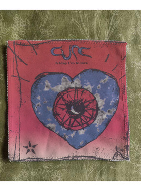 the cure Friday in love恋爱治愈文艺柔软桃皮绒布贴包衣服配件