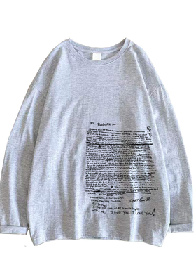 KurtCobain科特柯本SuicideNote涅盘乐队摇滚柔滑垂感修身长袖T恤