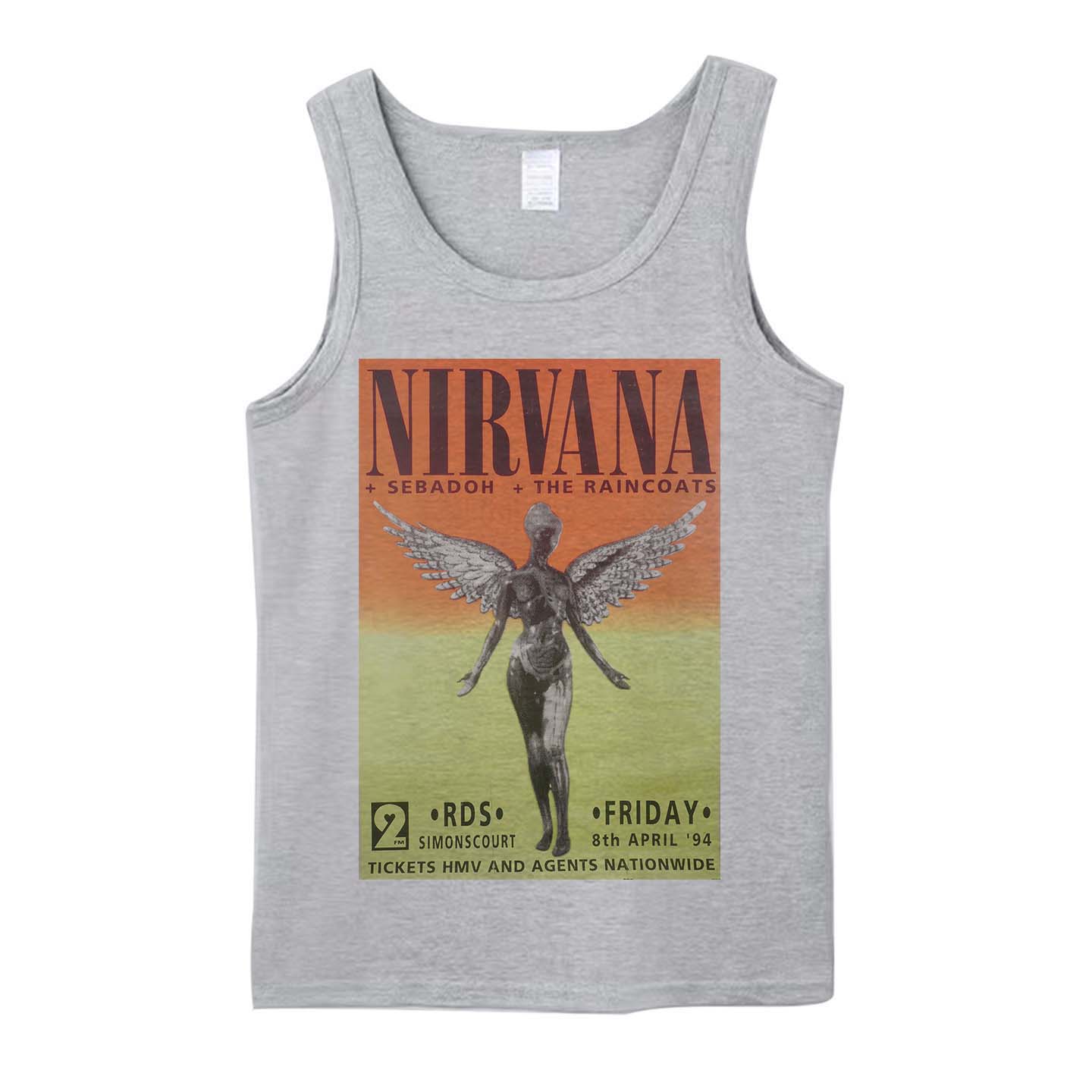 nirvana nevermind涅盘别介意朋克摇滚风男女纯棉拓印吊带背心