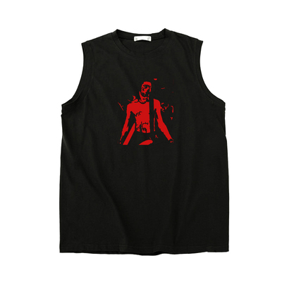 sex pistols sid vicious johnny人像厚板印花朋克风无袖坎肩T恤