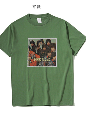 pink floyd 平克 复古摇滚 贴布邮票齿 透气印花纯棉坎肩无袖T恤