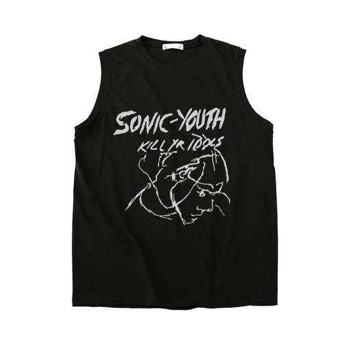 音速青年sonic youth kill yr idol朋克风厚板印花无袖坎肩T恤