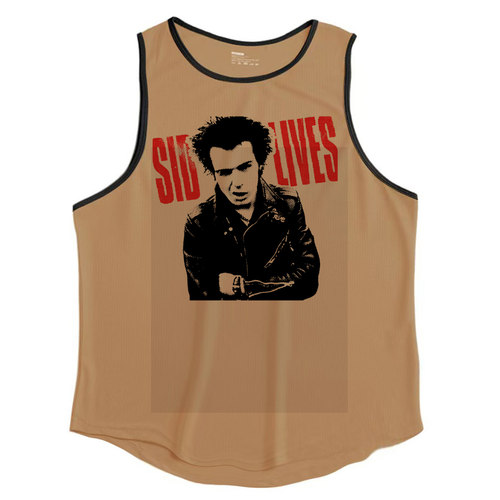 sex pistols sid vicious喷印男女透气吸汗圆下摆机能背心坎肩T恤