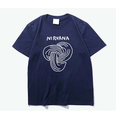kurt cobain nirvana grunge rock朋克风手绘设计感纯棉短袖T恤