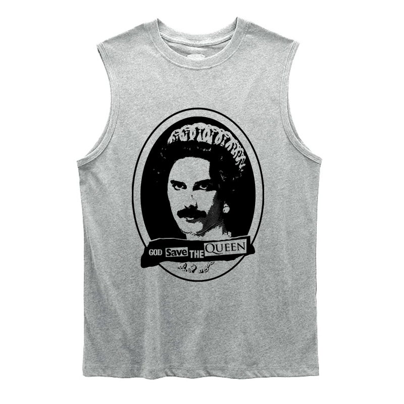 queen freddie mercury van halen金属摇滚乐队复古坎肩背心无袖T