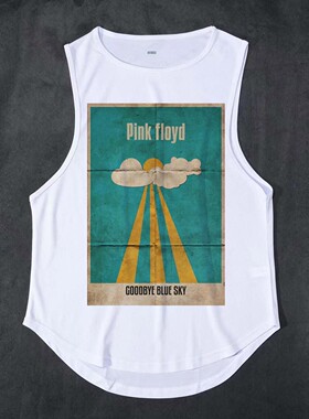 pink floyd led zeppelin老摇滚透气吸汗圆下摆机能背心坎肩T恤