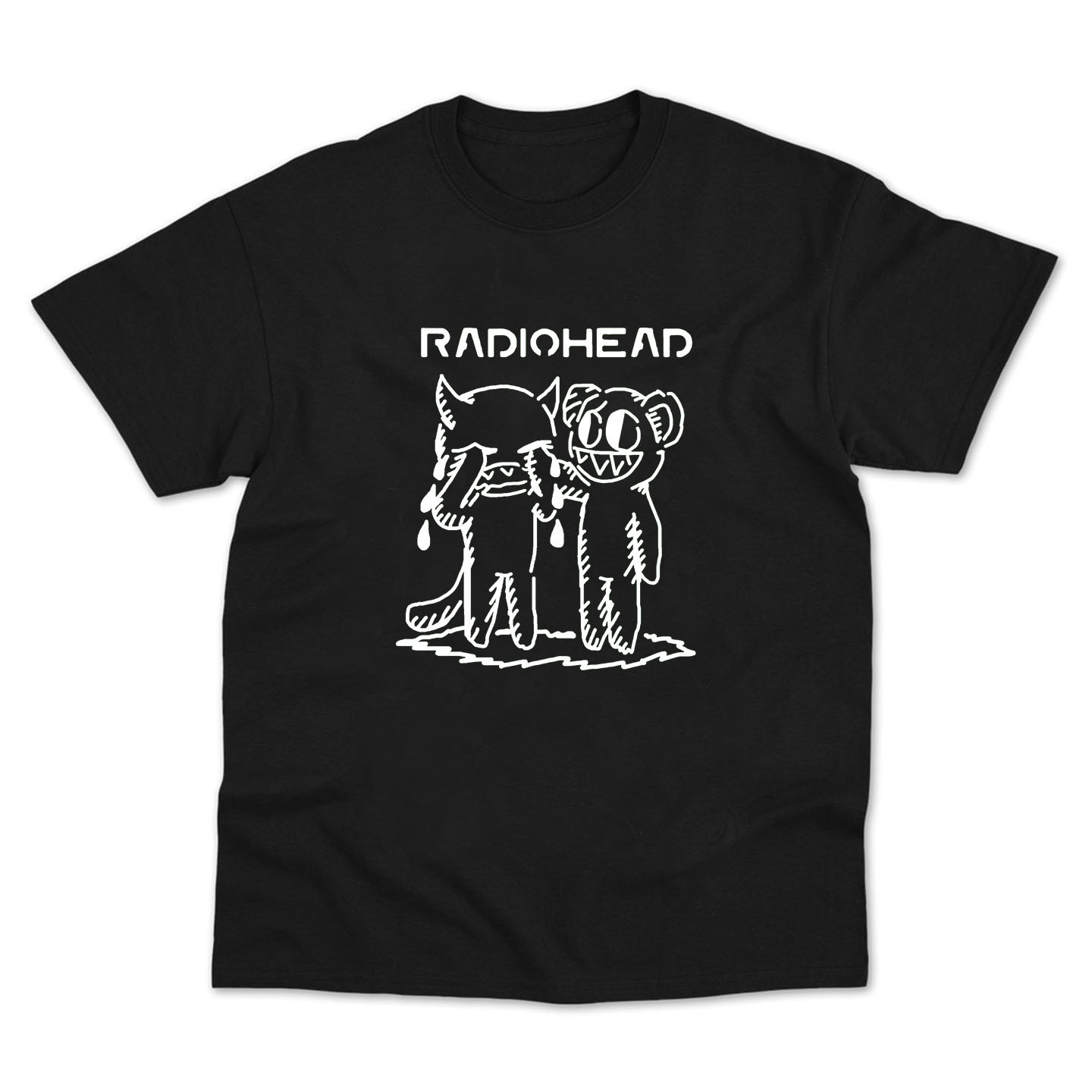 radiohead电台司令文艺摇滚卡通手绘小众设计感纯棉男女短袖T恤