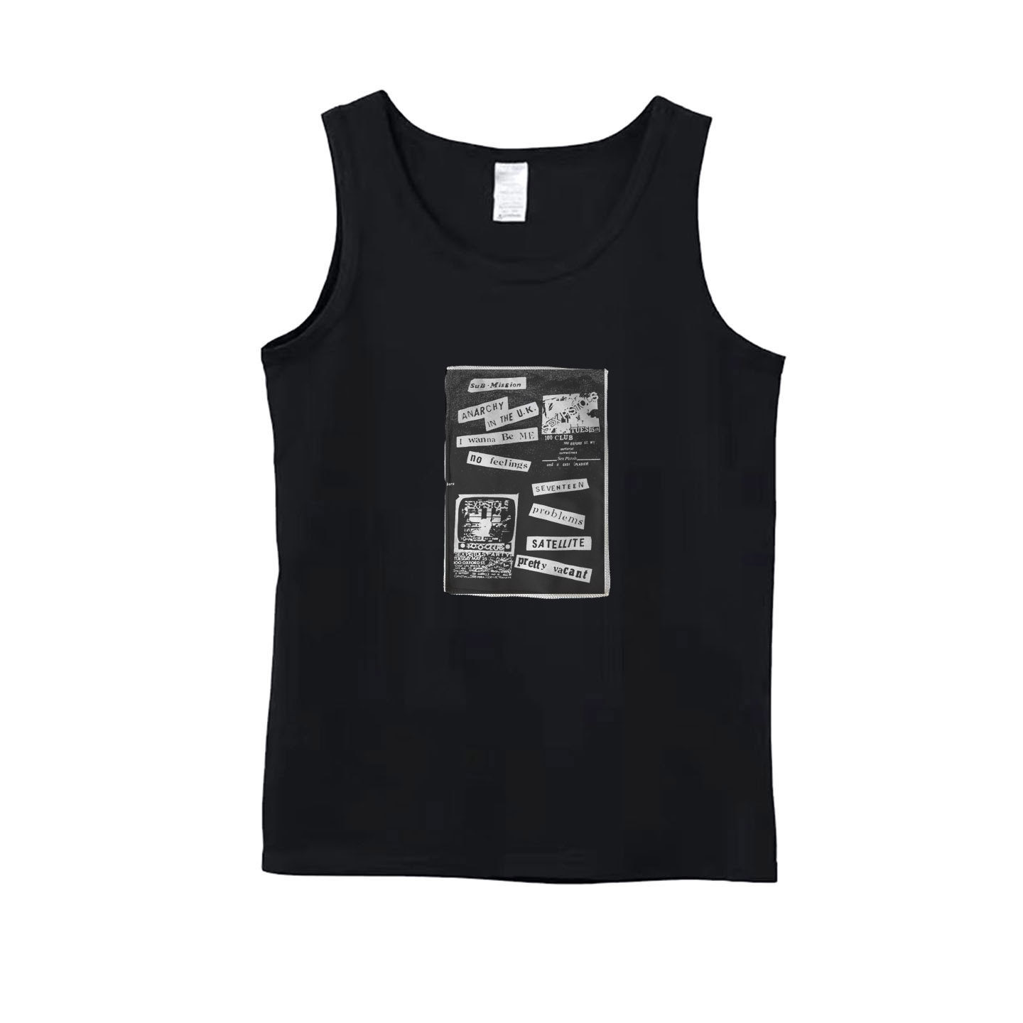 sex pistols 朋克摇滚拼贴设计贴布印花男女纯棉中性款背心吊带T