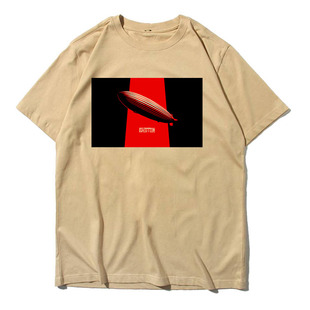 zeppelin mothership经典摇滚乐队齐柏林飞艇纯棉宽松T恤