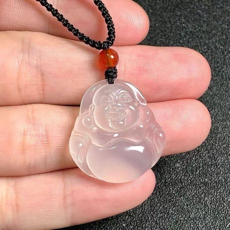 天然马料冰种玉髓玛瑙佛公祥云锁平安扣貔貅钱袋吊坠猫咪手绳礼物