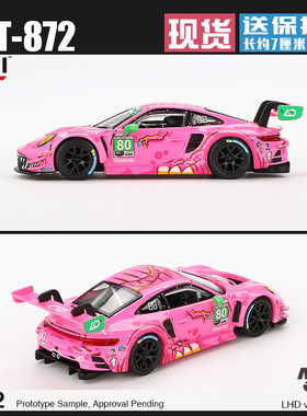 MINIGT#872 1:64粉恐龙保时捷911 GT3 R #80 AO Racing 2023 IMSA