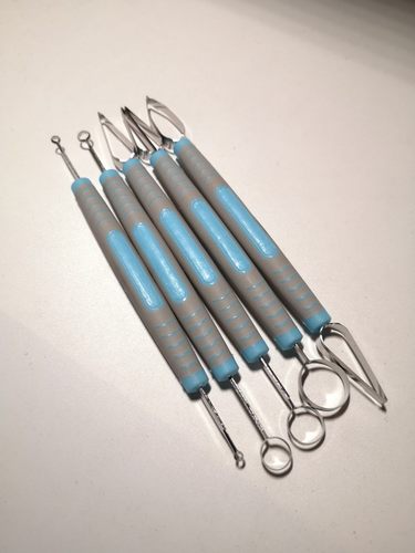 利小刀食品雕刻刀 食品拉线刀 双线拉刀 4支8头套装