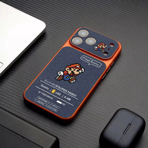 像素马里奥苹果适用iPhone17promax手机壳16pro15plus小羊皮14pro
