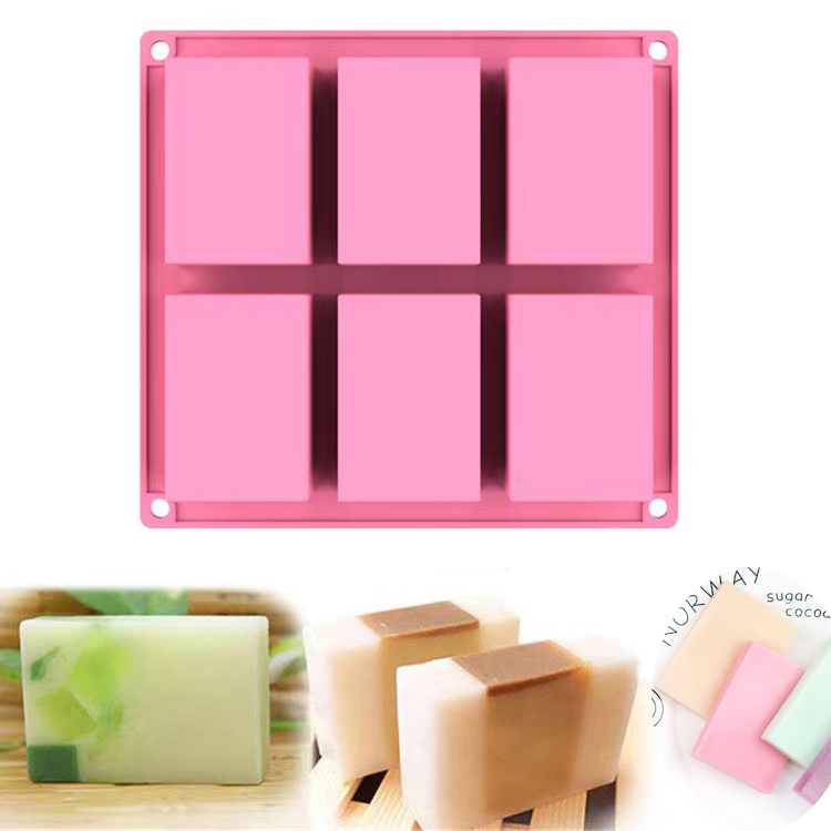 6连长方形硅胶手工皂肥皂模具