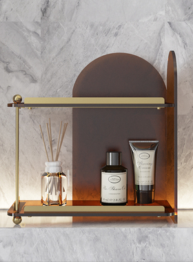 出形卫生间洗漱台收纳置物架浴室厕所洗手台面化妆品储物架轻奢风