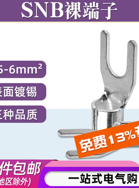 SNB1.25/2/3.5-4/5叉Y形U型冷压接线裸端子铜鼻子线耳电线压接头