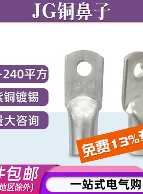 JG120-8/150-10/185-12电线压接铜鼻子线耳冷压接线端子紫铜镀锡