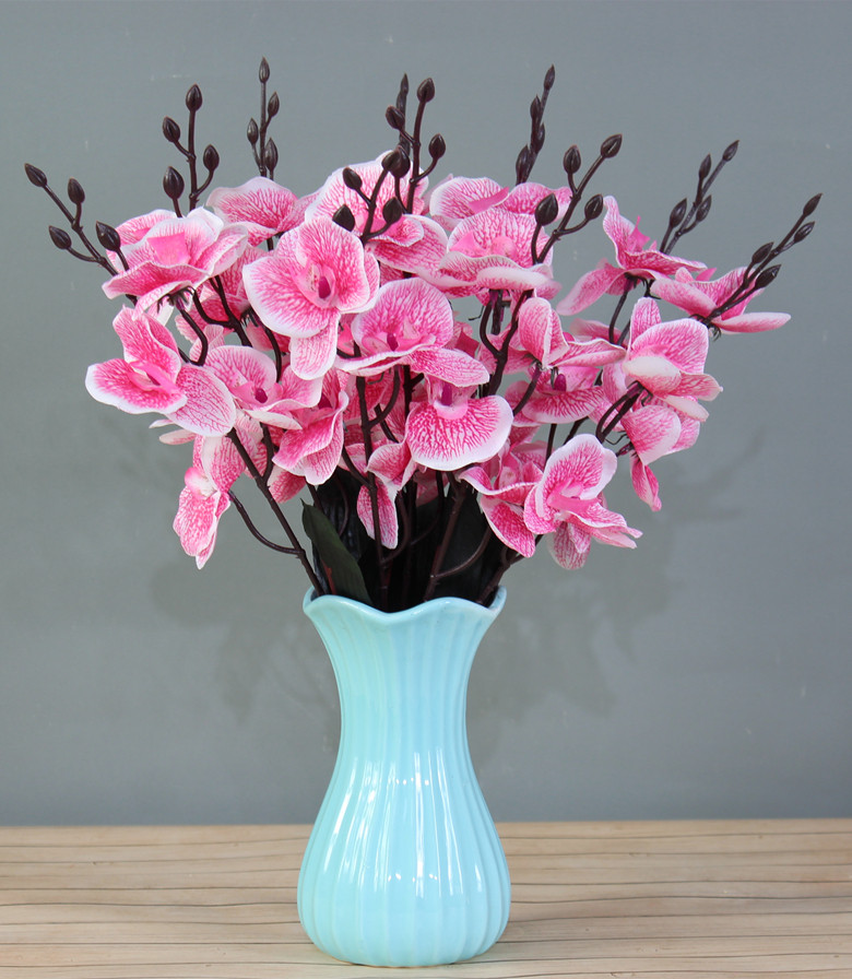 客厅卧室内摆设把束秋色假花仿真干花束装饰品盆栽家居蝴蝶兰兰花