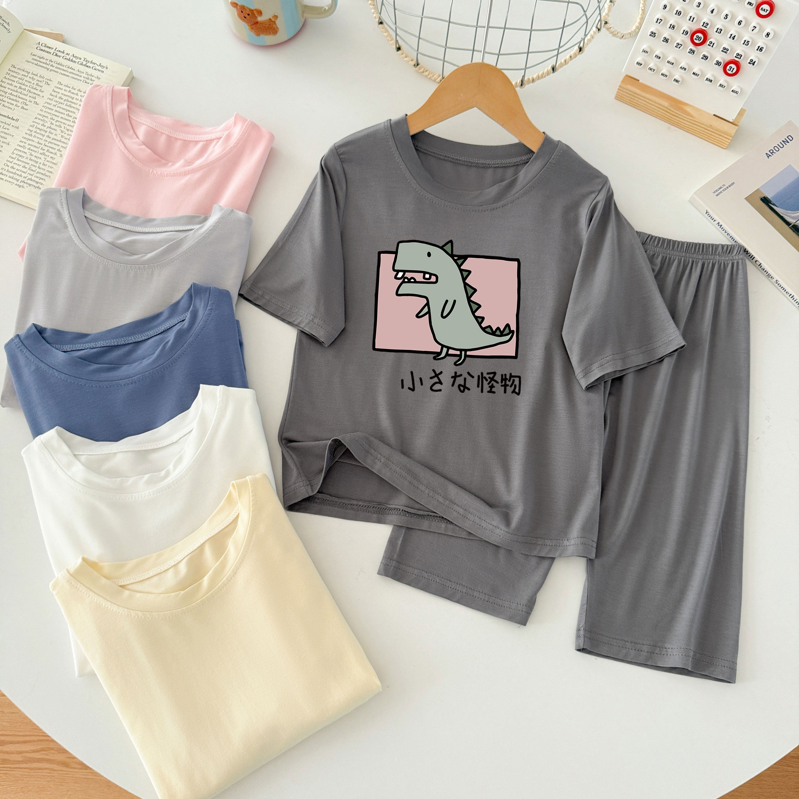 舒适柔软儿童睡衣夏季短袖家居服