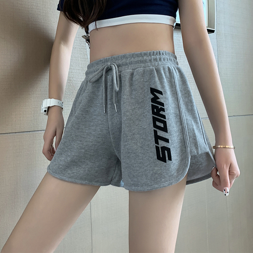 2021 mini sports shorts female summer leisure student high waist middle pants running loose Capris