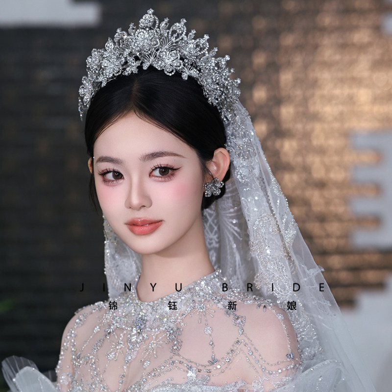 锦钰新娘皇冠头饰高级奢华灵动王冠发饰主婚纱晚礼服公主生日配饰