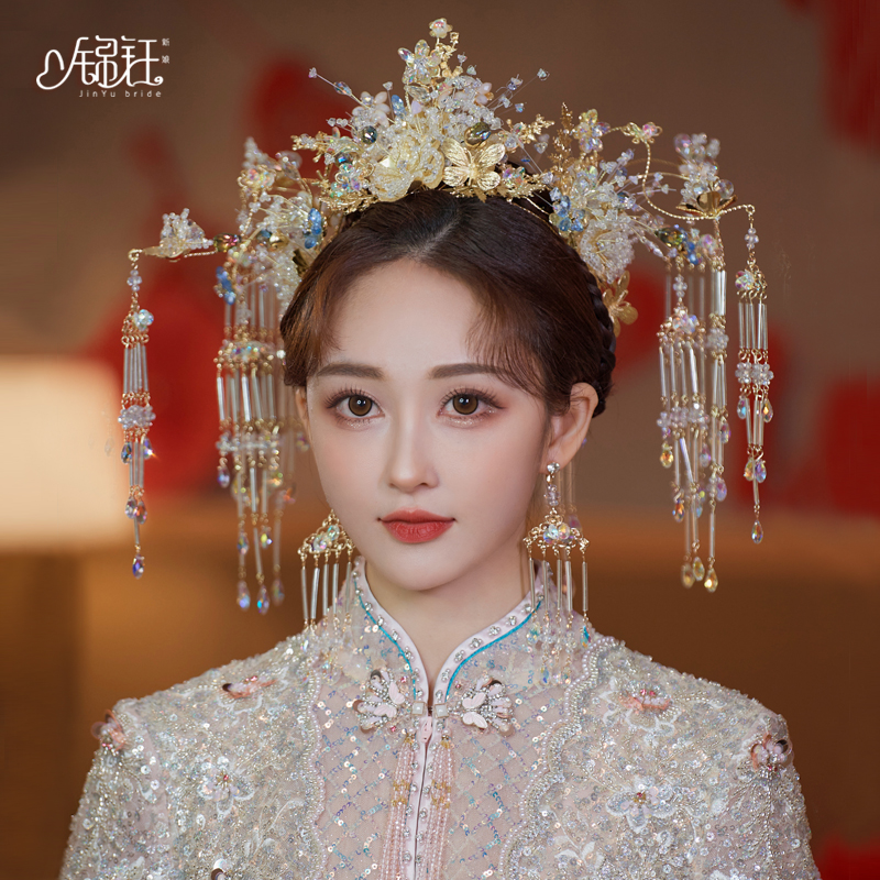 气奢华水晶冠秀禾新娘头饰品