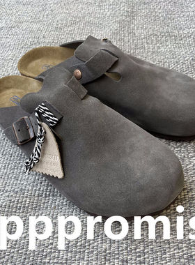 ppppromise 24aw春夏博肯鞋复古潮流软木底平底半拖包头休闲鞋