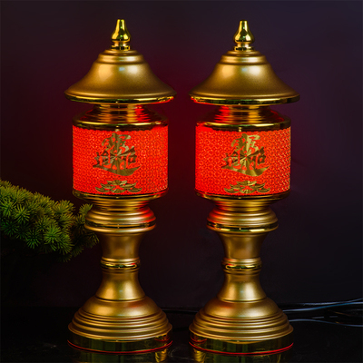 招财供佛灯led莲花灯佛供灯家用财神灯插电菩萨灯文武财神长明灯