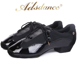 ADS拉丁舞鞋男女同款摩登鞋两用 室内软底矮跟恰恰练习国标教师鞋