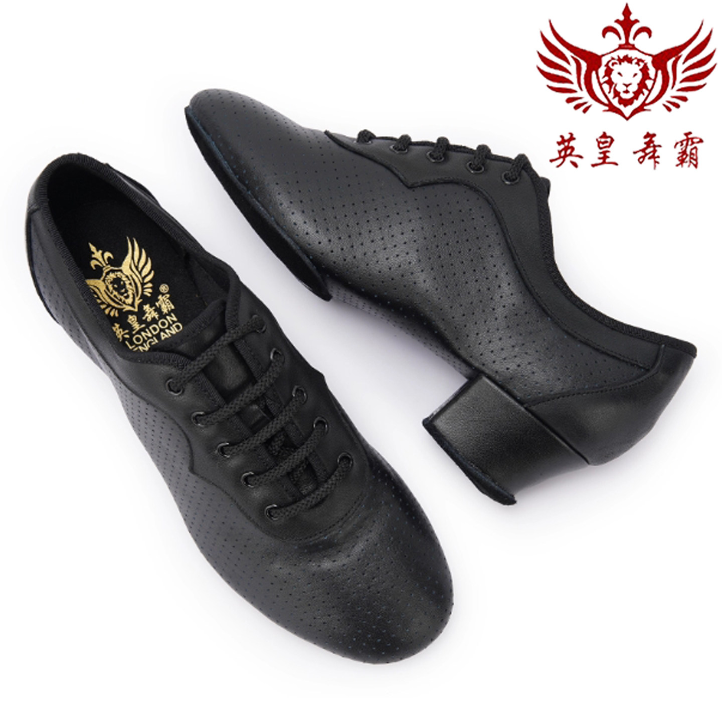 英皇舞霸摩登舞鞋女直板底室内软底牛皮两点底教师练习鞋拉丁舞鞋