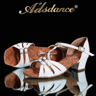 ADS拉丁舞鞋女童少儿矮跟儿童国标舞 专业比赛女孩矮跟恰恰拉丁鞋