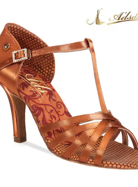 ADS拉丁舞鞋女T带恰恰专业室内高跟比赛演出舞蹈鞋练习鞋拉丁鞋夏