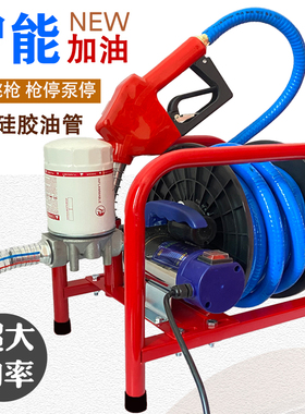 电动自动启停抽油泵柴油12v24v220伏自吸加油机计量加油枪吸油器