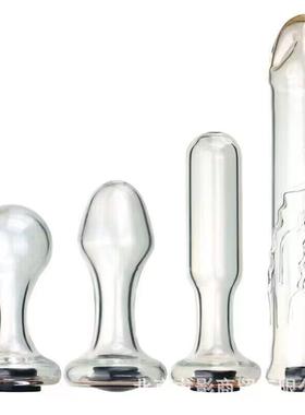 A self-pleasuring toy made of glass for use inside the anus.
