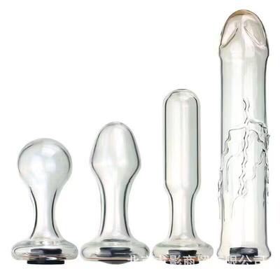 A self-pleasuring toy made of glass for use inside the anus.