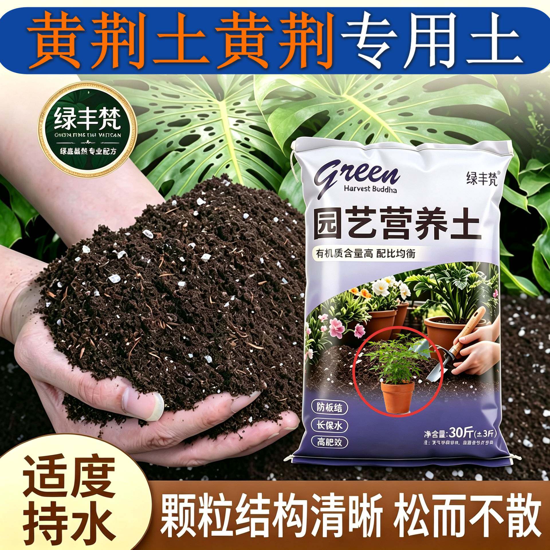 黄荆土黄荆专用种植土根壮苗好盆景加牛粪有机防黄叶喜酸泥炭土