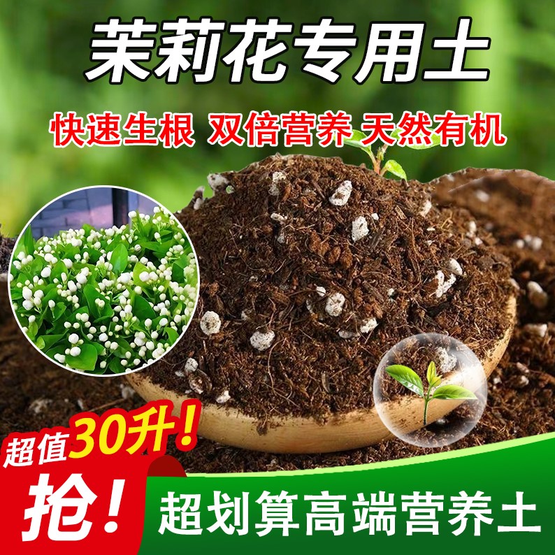茉莉花家用基质营养土防烂根加珍珠岩家庭园艺加牛粪根壮苗好室内