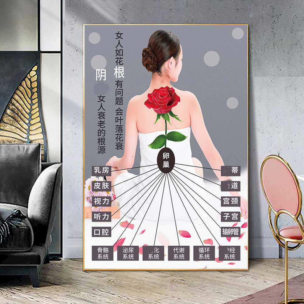 卵巢保养海报暖巢暖宫图片美容院广告贴画海报设计kt板制作展板