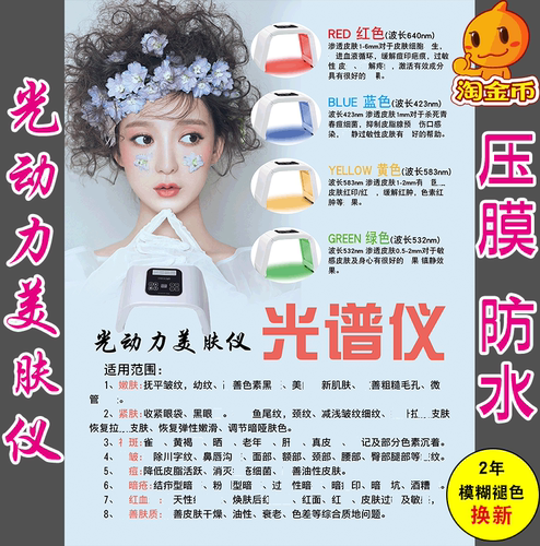 光谱美肤仪皮肤面部护理挂画活动宣传挂画海报写真美容新款光谱仪