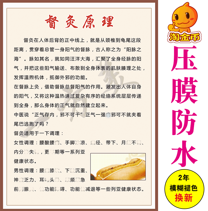 督灸原理 火龙灸 艾灸挂画美容院养生装饰画图片广告宣传挂图海报