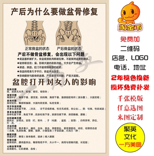 盆骨修复养生馆美容院装饰图片海报挂图kt板定制盆骨矫正画面壁画