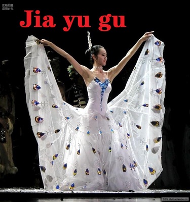 孔雀舞白色大摆裙杨丽平同款