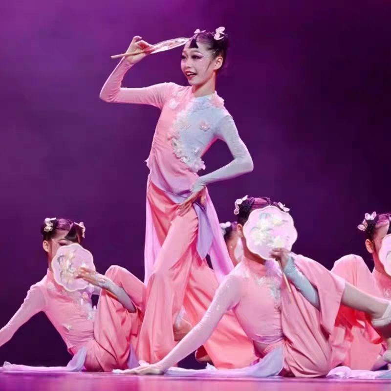 儿童古典舞淡妆浓抹总相宜舞蹈服艺考中国风练功服团扇飘逸演出服