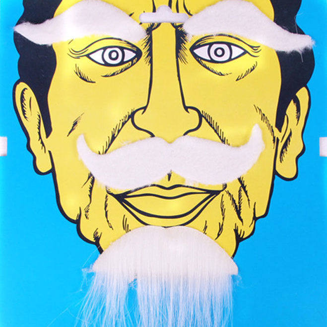 老爷爷白胡子年画舞蹈道具胡子眉毛表演演出老汉装饰下巴胡子白色